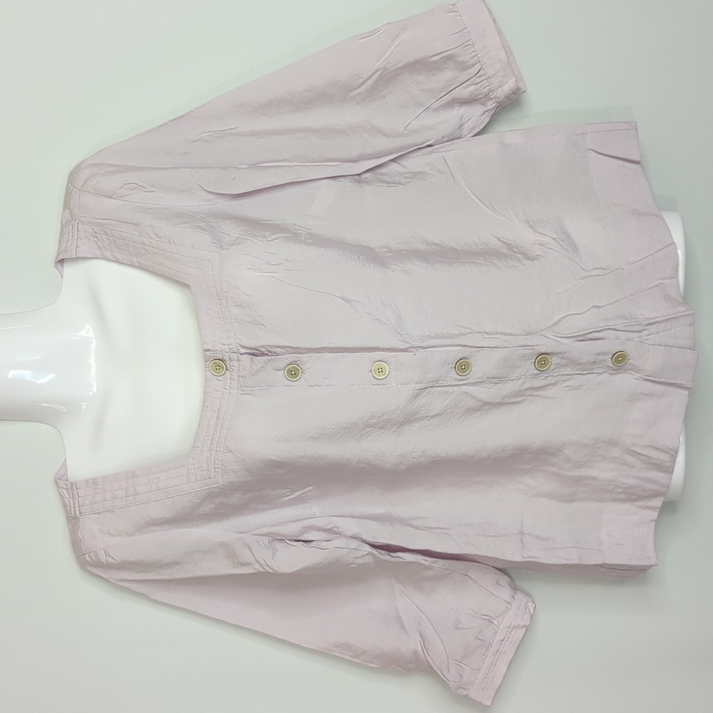 J. Jill Square Neck Lavender 3/4 sleeves Lightweight Button Blouse Top Size XSP